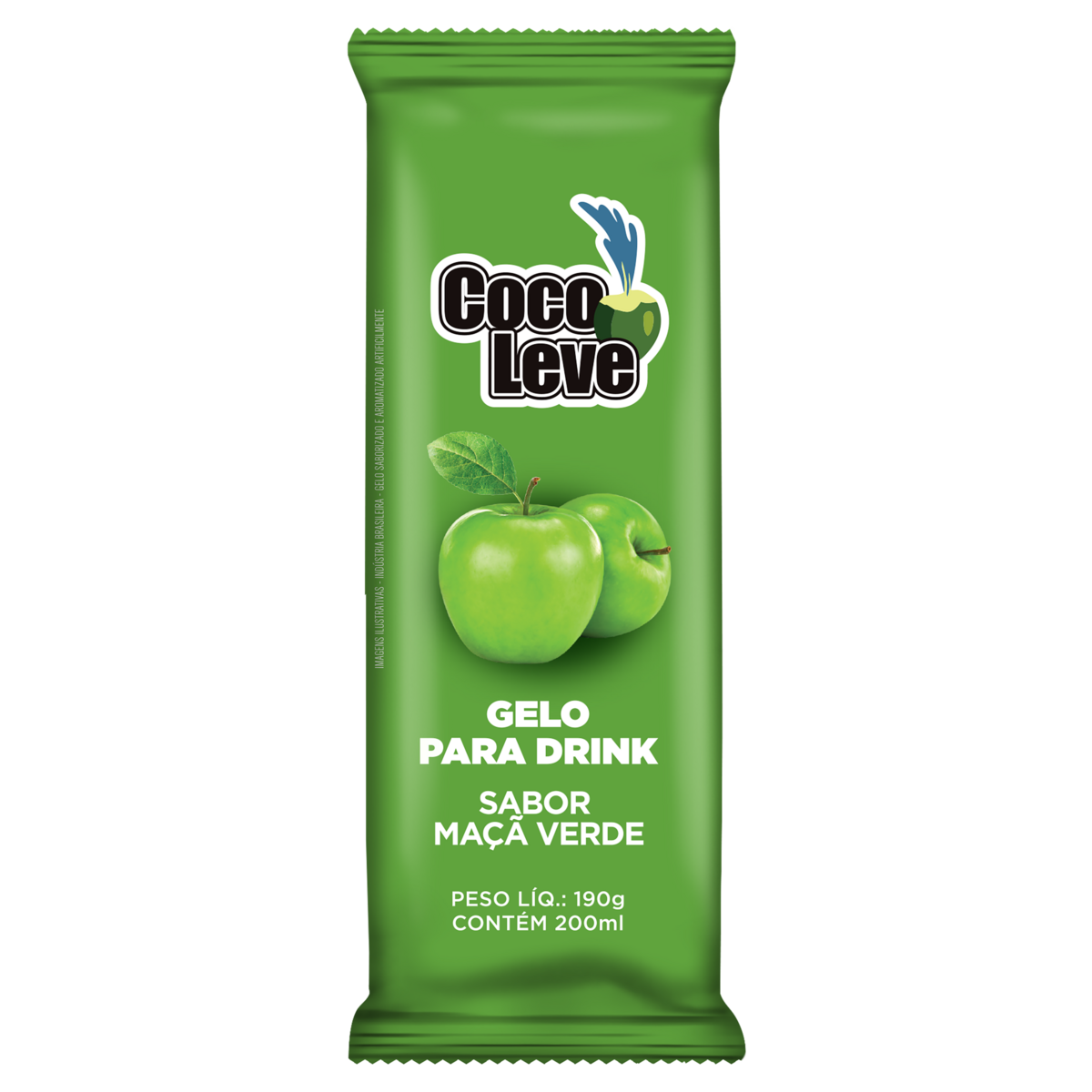 Gelo para Drink Maçã-Verde Coco Leve Pacote 190g