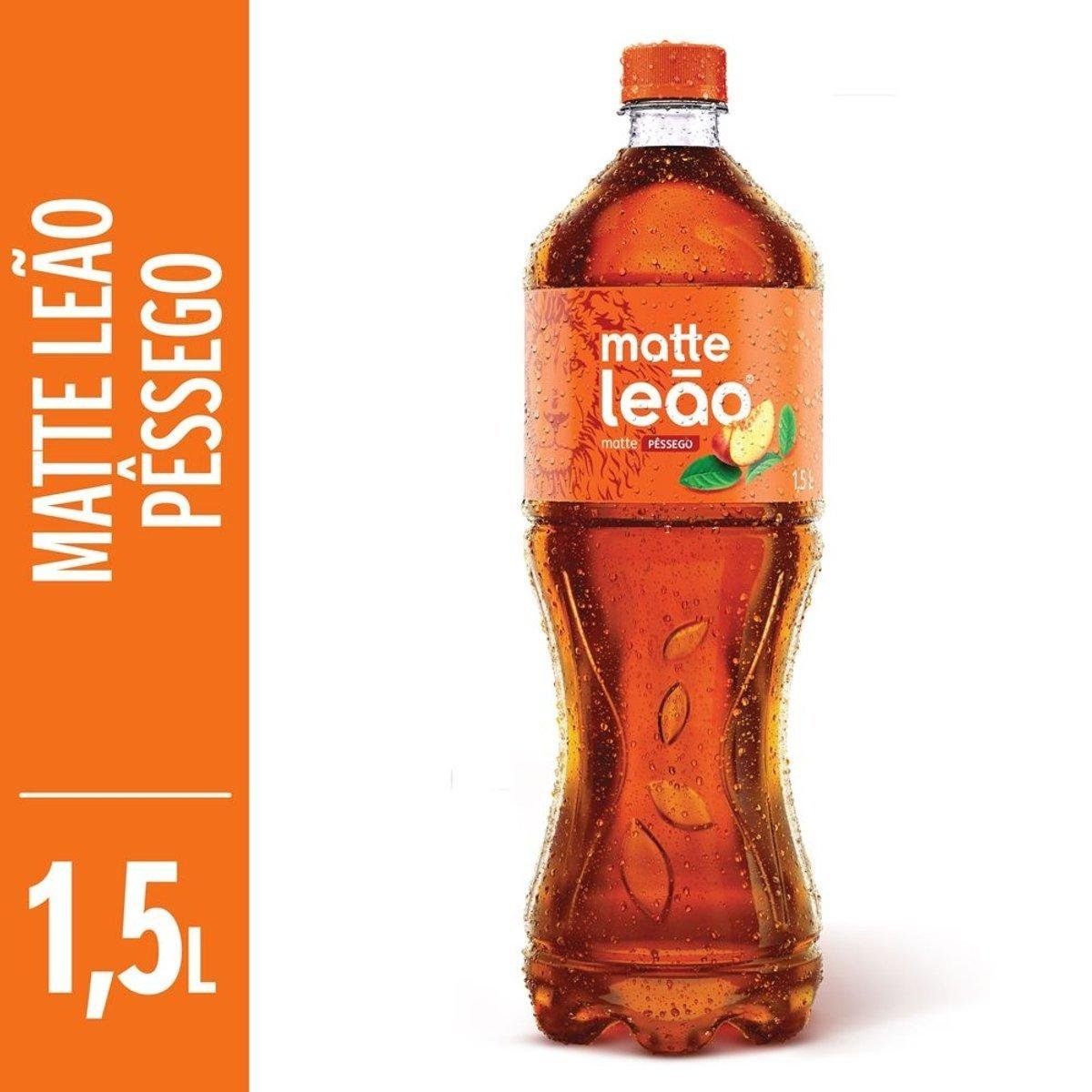 Chá Mate Pêssego Matte Leão Garrafa 1,5l