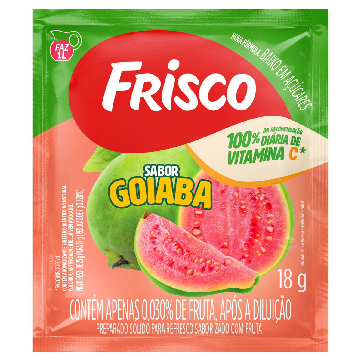 Refresco em Pó Goiaba Frisco Pacote 18g