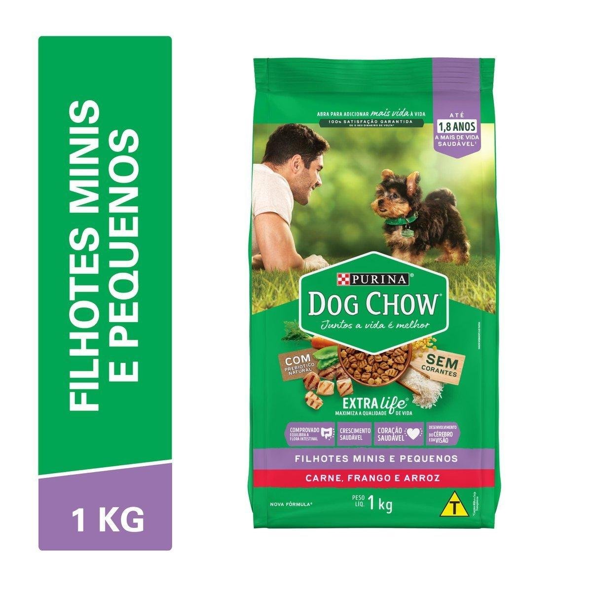 Ração DOG CHOW Cães Filhotes Minis e Pequenos Frango e Arroz 1kg