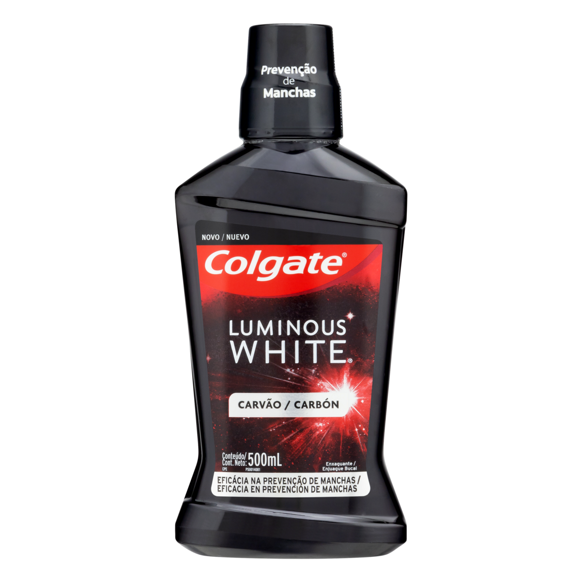 Enxaguante Bucal Carvão Zero Álcool Colgate Luminous White Frasco 500ml