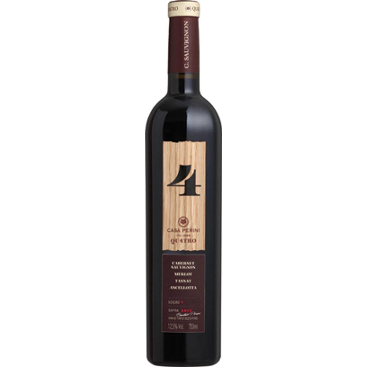 Vinho Nacional Tinto CASA PERINI Quatro Garrafa 750ml