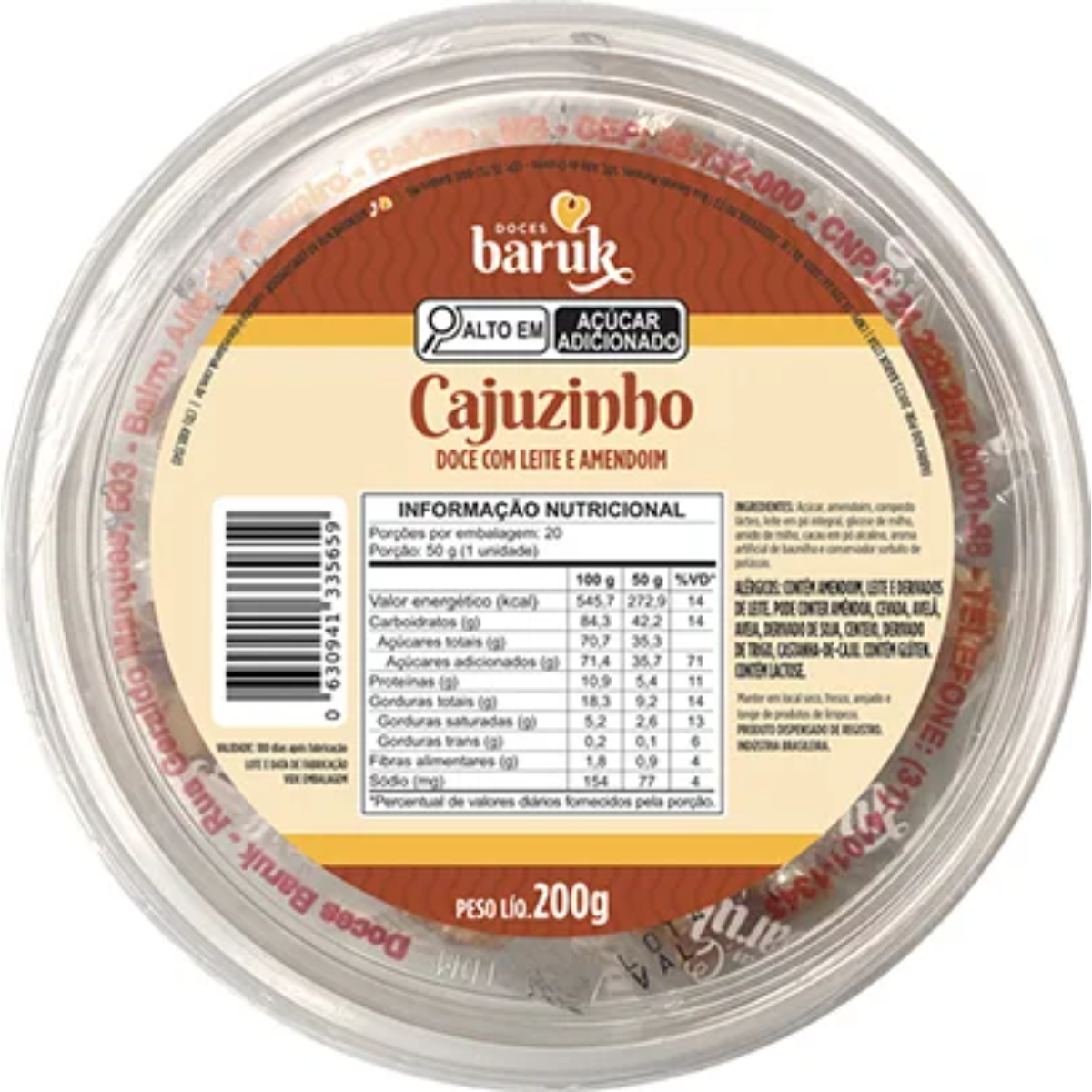  Doce com Leite e Amêndoas Baruk 190g