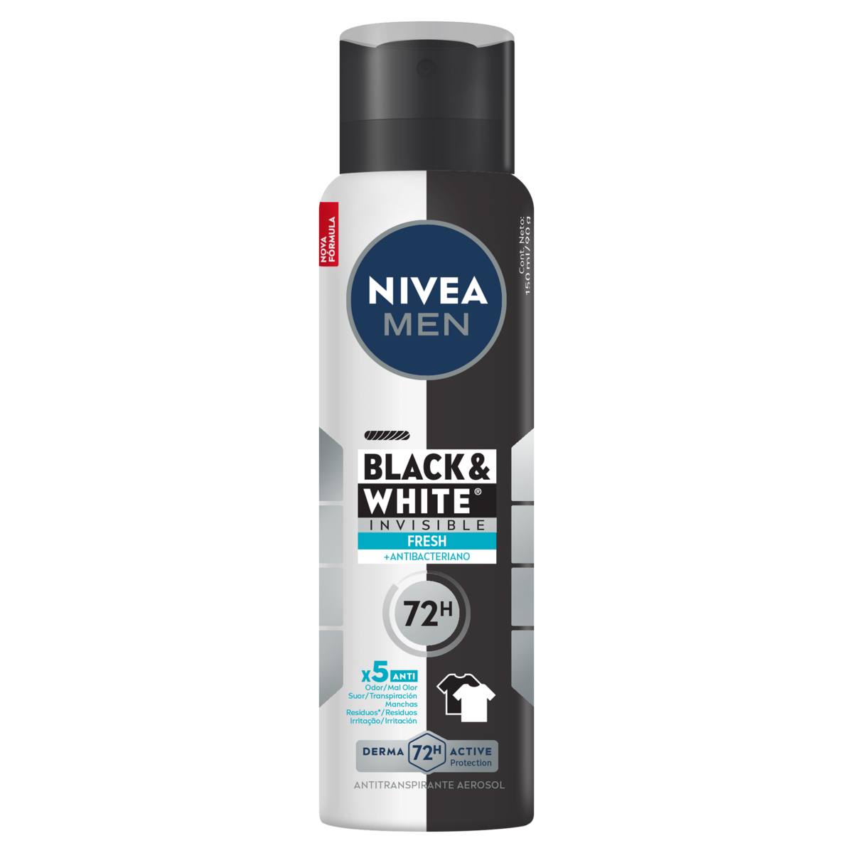 Antitranspirante Aerossol Nivea Men Invisible for Black & White Fresh 150ml Spray