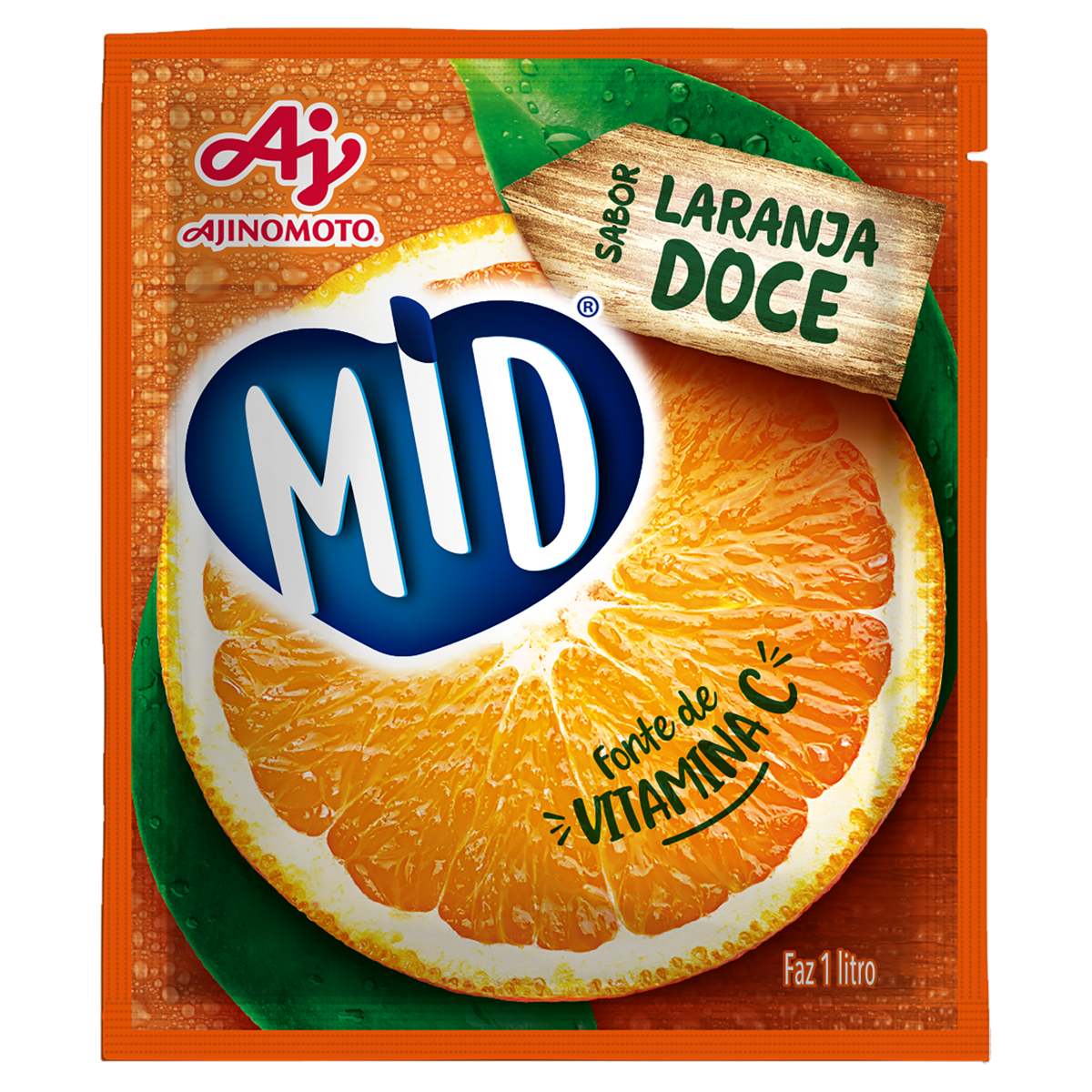 Refresco em Pó Laranja Doce Mid Pacote 20g