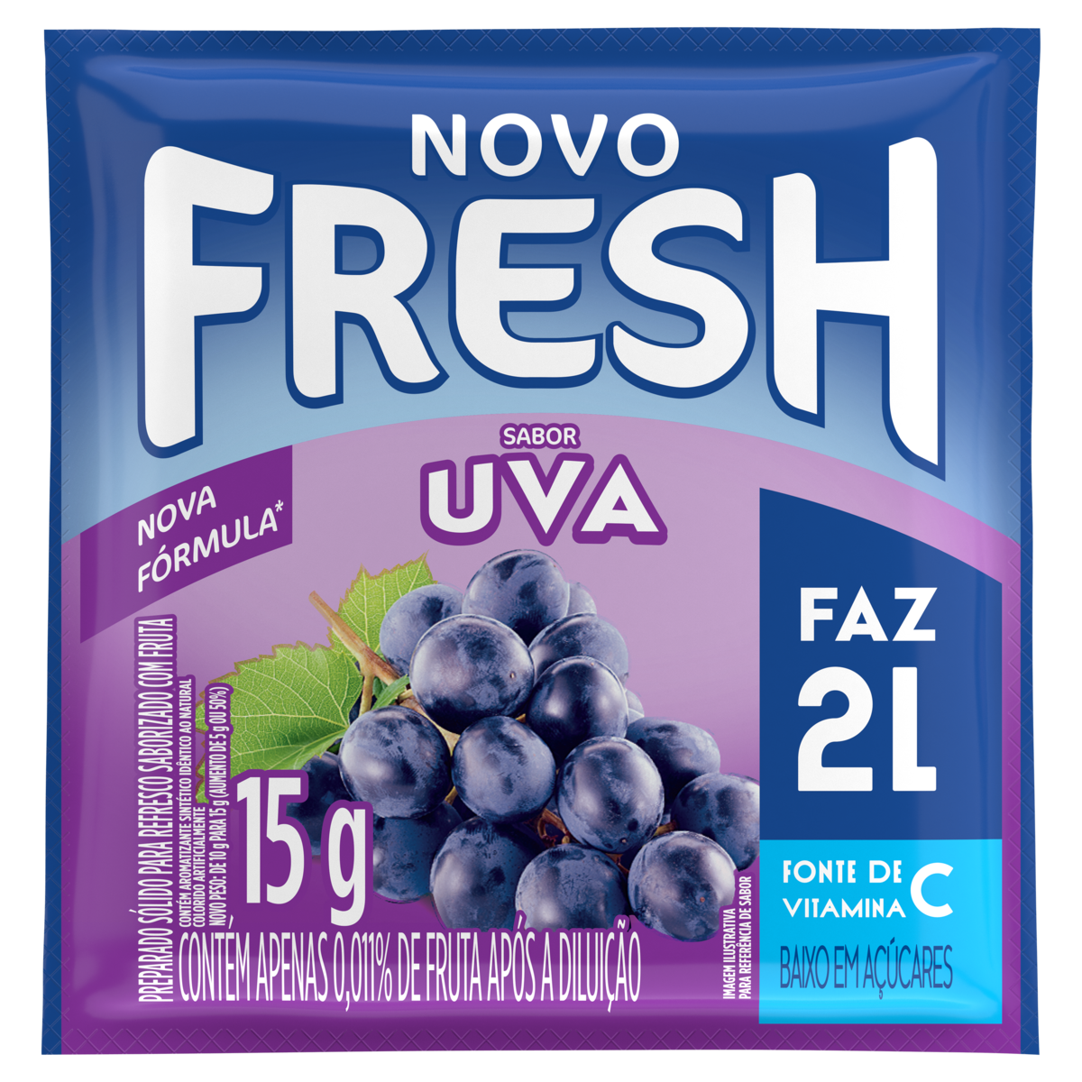 Refresco em Pó Uva Fresh Pacote 15g