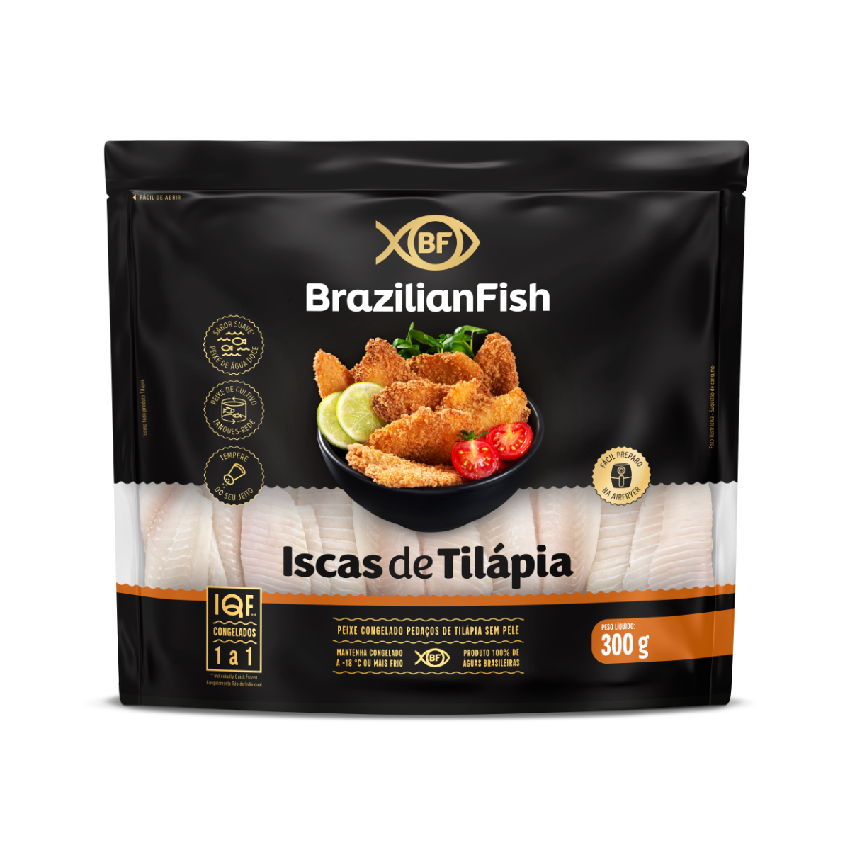 Iscas de Tilápia em Pedaços 300g