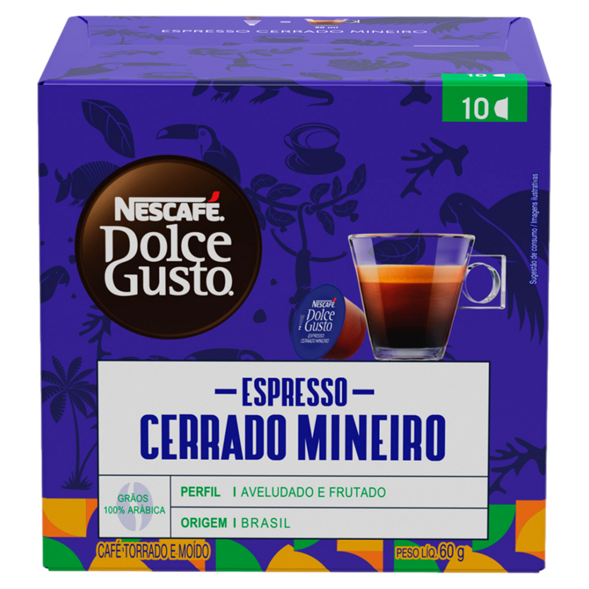Café em Cápsula Torrado e Moído Espresso Cerrado Mineiro Nescafé Dolce Gusto Caixa 60g 10 Unidades