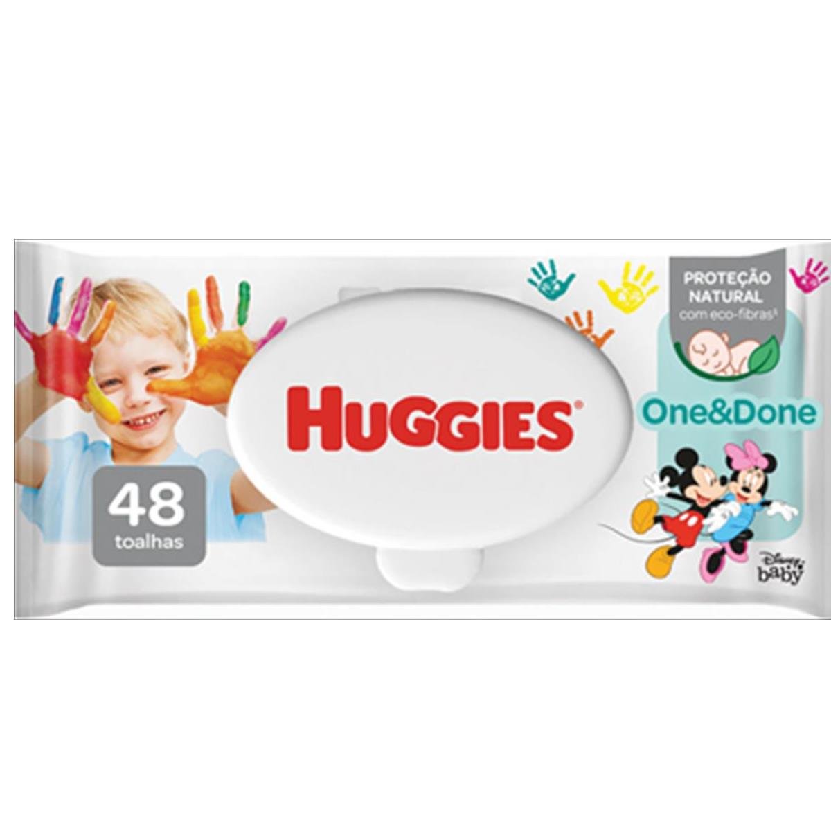 Toalha Umedecida Infantil Disney Baby Huggies One & Done Pacote 48 Unidades