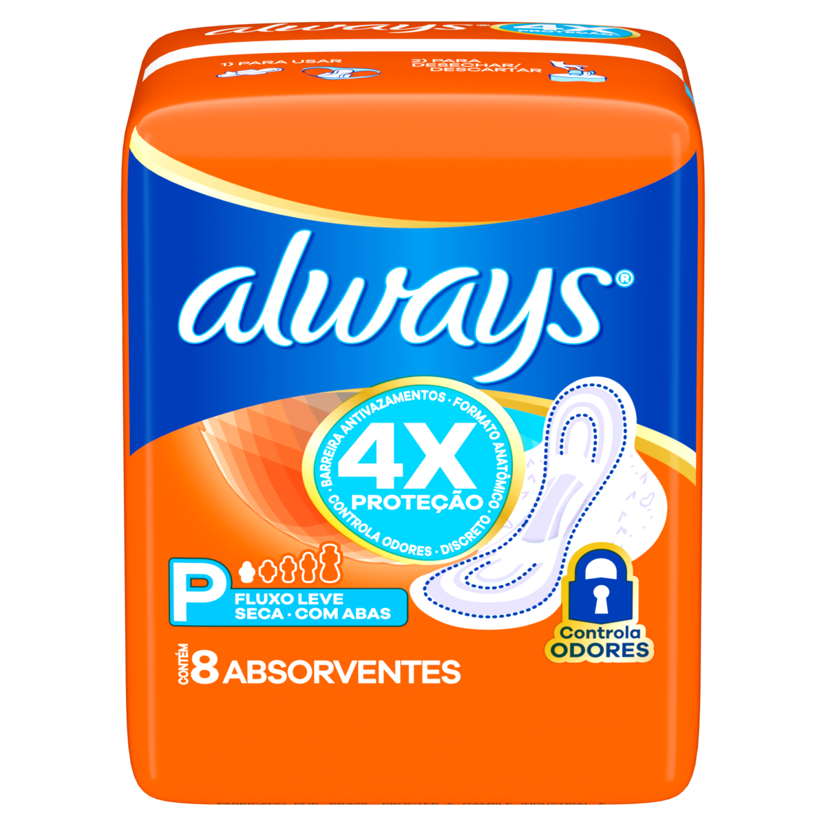 Absorvente com Abas Seca Always P Pacote 8 Unidades