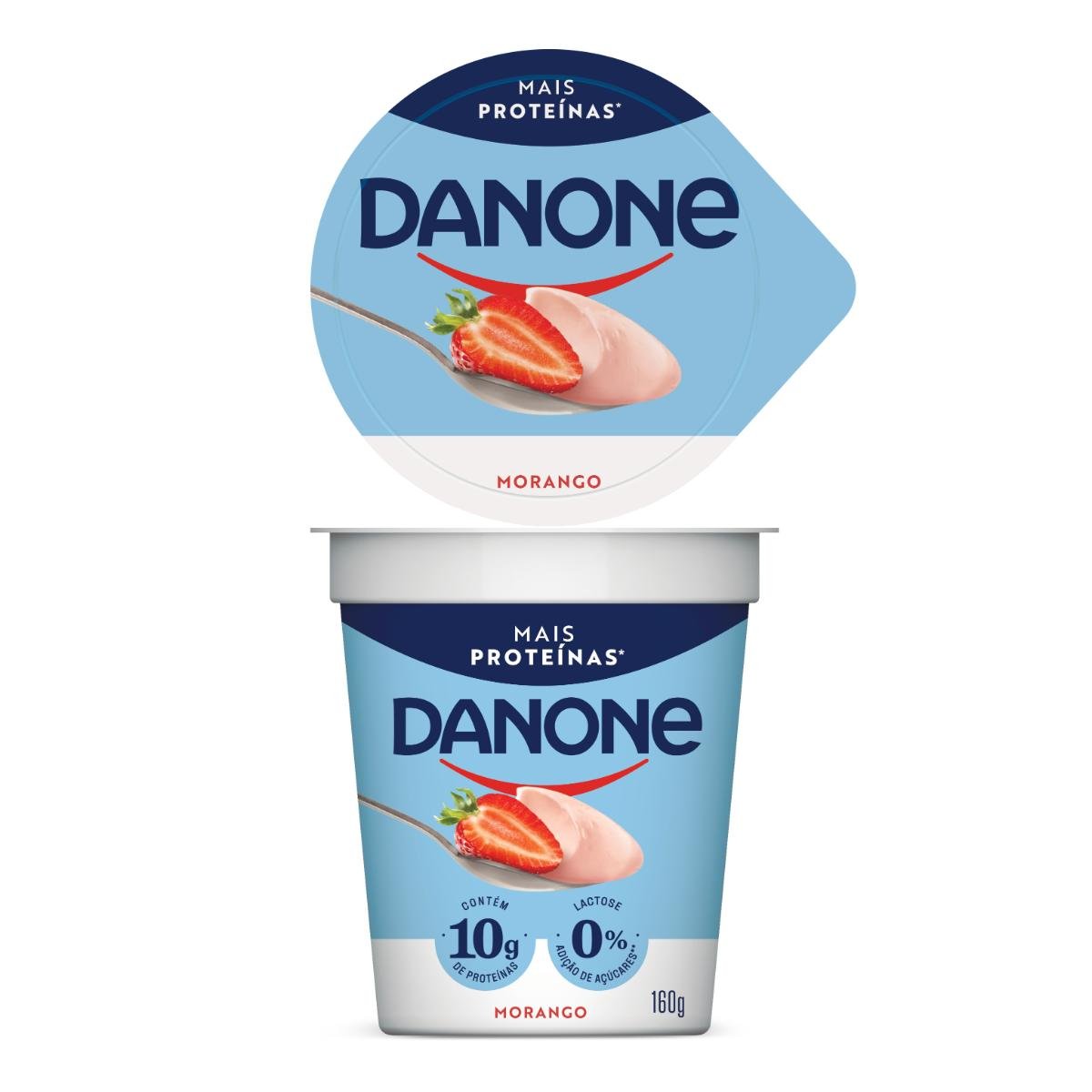 Iogurte Semidesnatado Morango Zero Lactose Danone Copo 160g