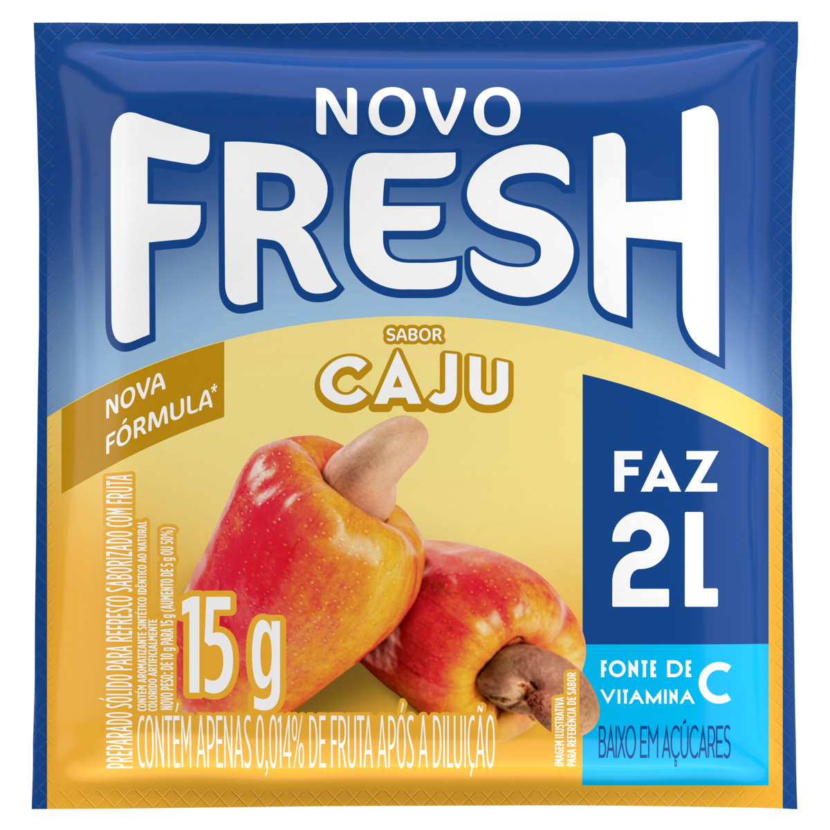 Refresco em Pó Caju Fresh Pacote 15g