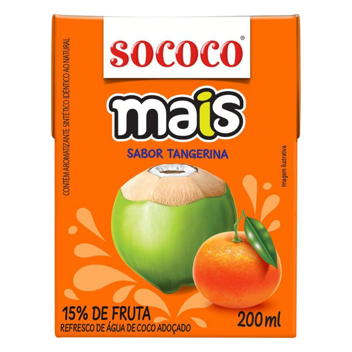 Água de Coco Tangerina Sococo Mais Caixa 200ml
