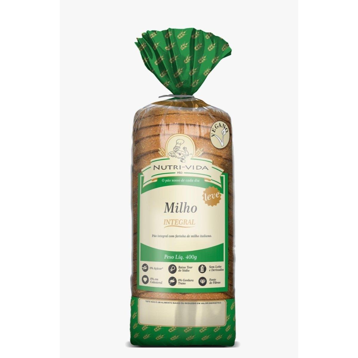 Pão Integral 60,7% Vegano Milho 400g