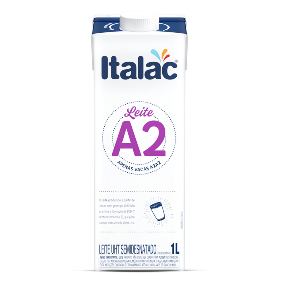 Leite UHT Semidesnatado A2 Italac 1L