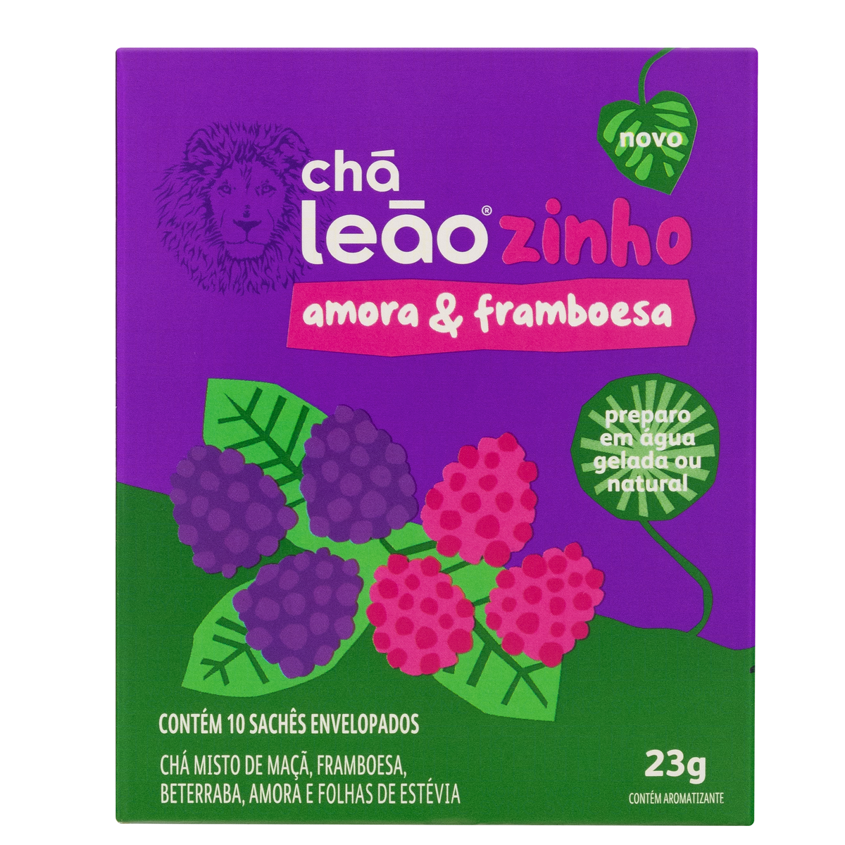 Chá Amora & Framboesa Leãozinho Caixa 23g 10 Unidades