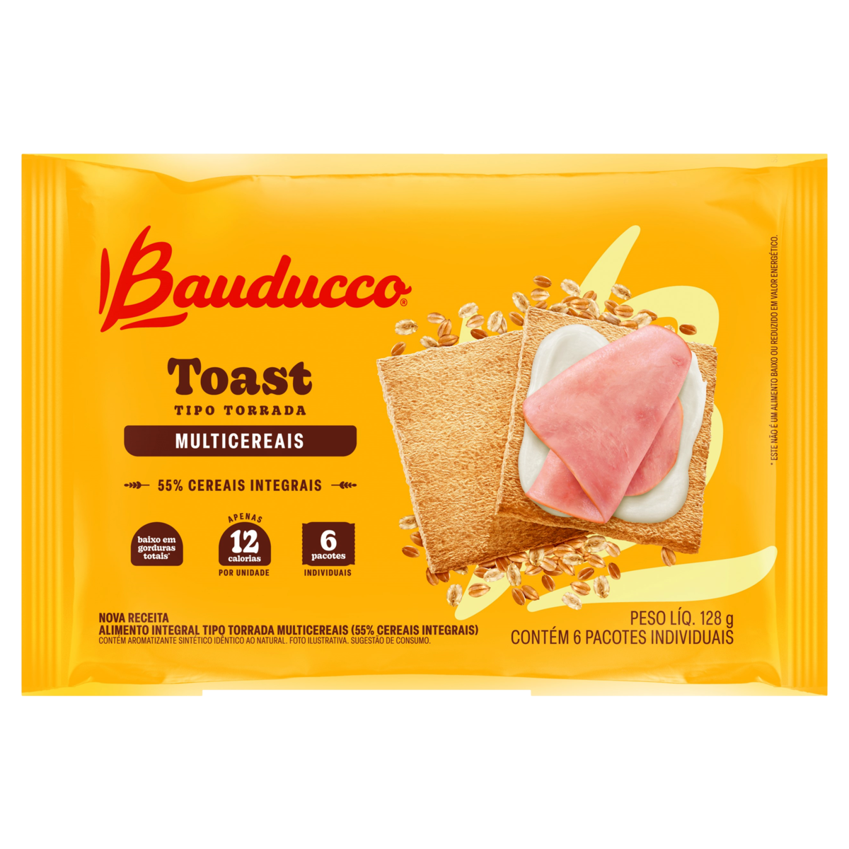Torrada Multicereais Integral Bauducco Toast Pacote 128g 6 Unidades