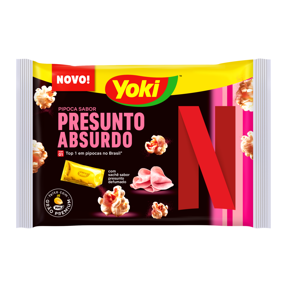 Pipoca para Micro-Ondas Presunto Absurdo com Sal Netflix Yoki Pacote 95g