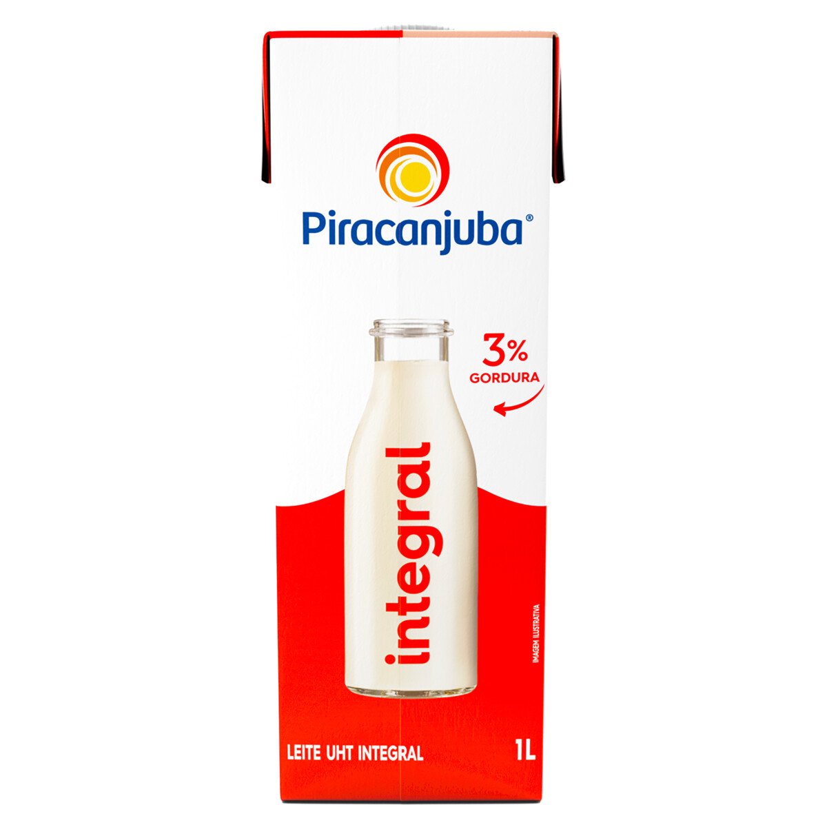 Leite UHT Integral Piracanjuba Caixa com tampa 1L