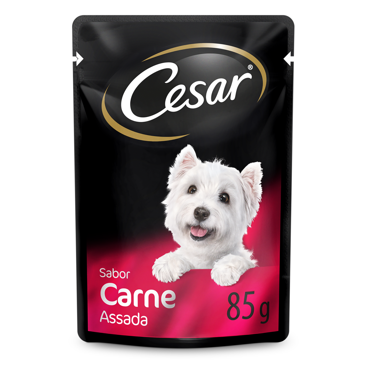 Ração Úmida Cesar Sachê Cortes Selecionados Sabor Carne Assada ao Molho para Cães Adultos 85g