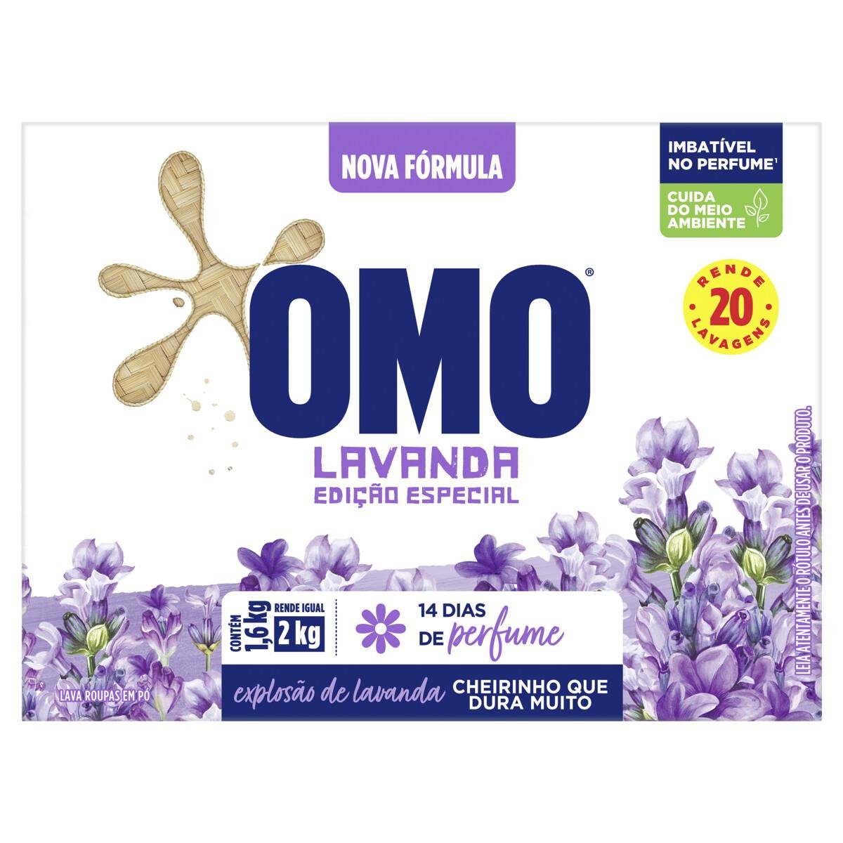 Lava-Roupas Pó Lavanda Omo Caixa 1,6kg