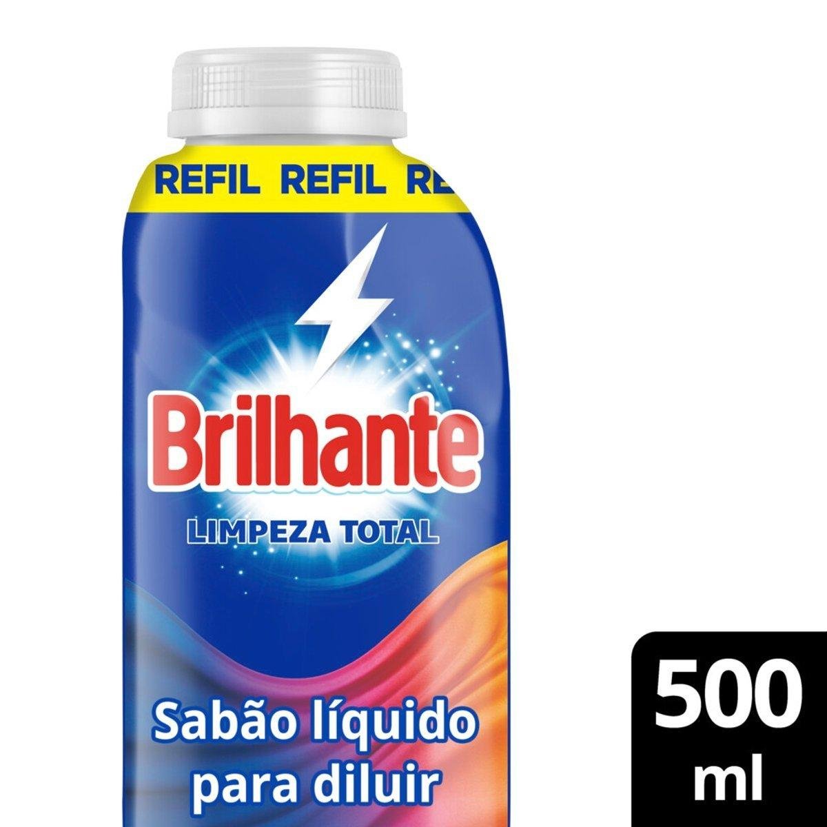 Detergente Líquido Brilhante Limpeza Total Para Diluir 500Ml