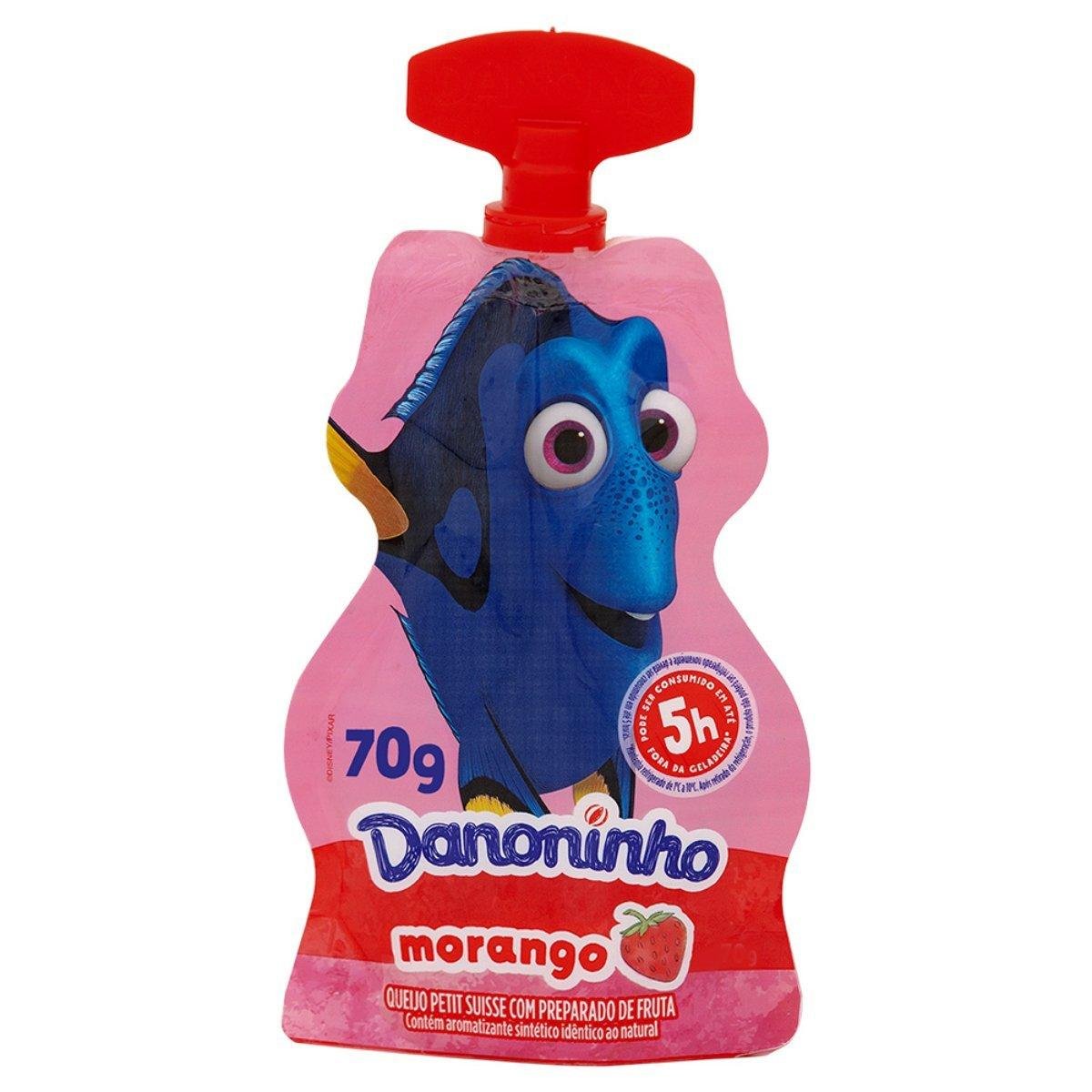 Queijo Petit Suisse Morango Danoninho para Levar Pouch 70g