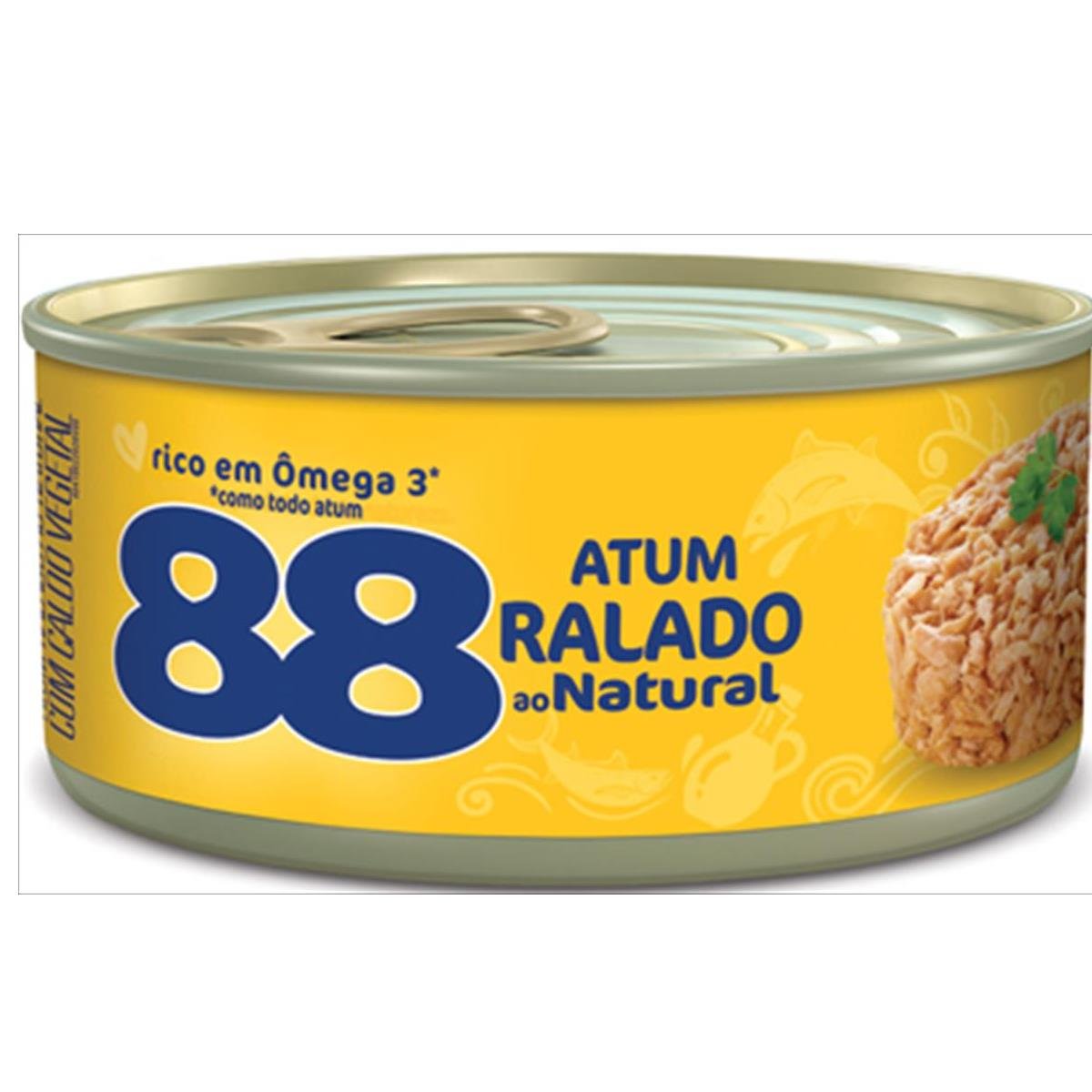 Atum Ralado ao Natural com Caldo Vegetal 88 Lata 105g