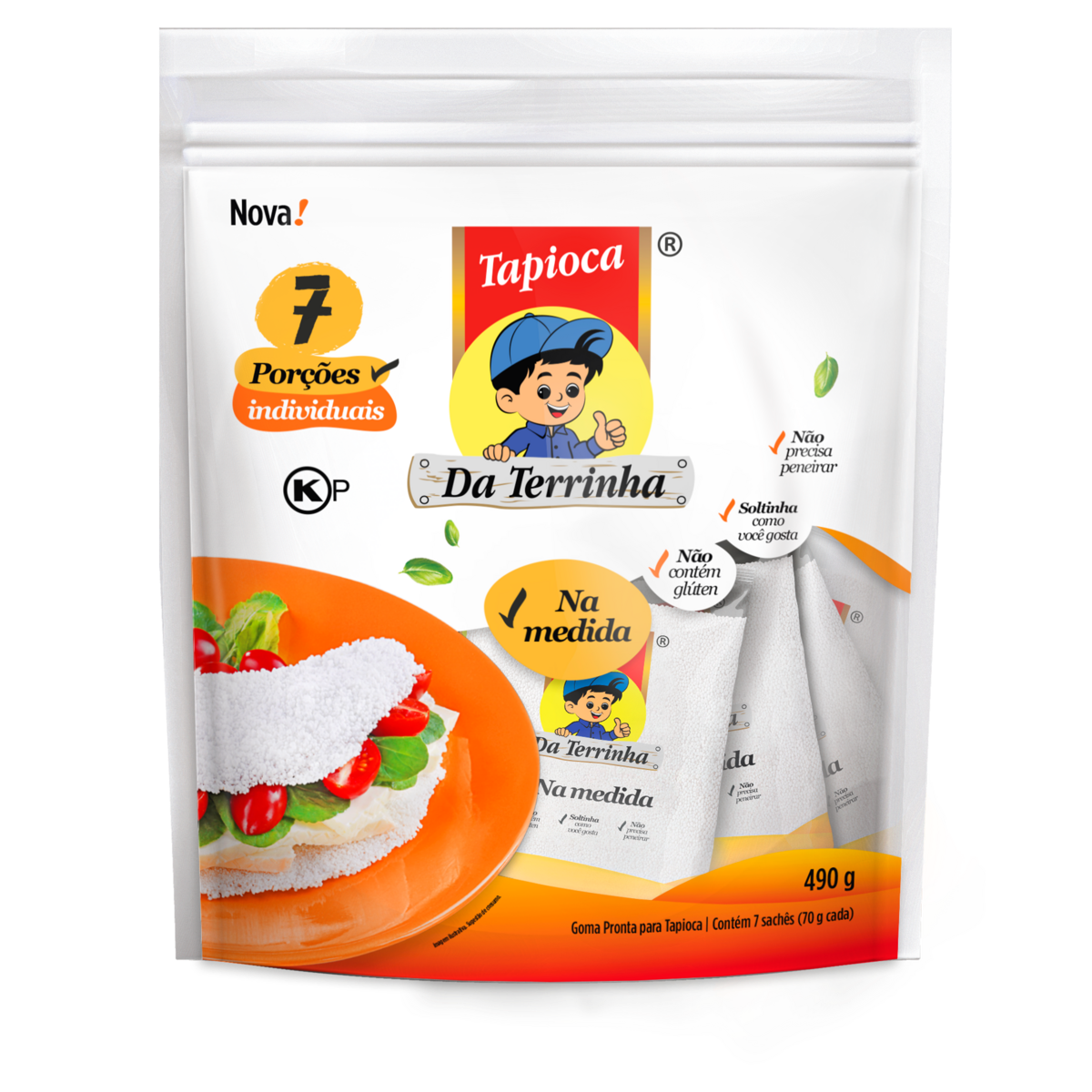 Tapioca Da Terrinha Pouch 490g 7 Unidades