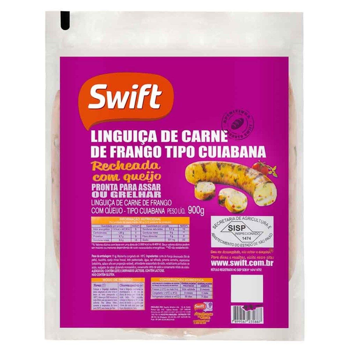 Linguiça de Carne de Frango Tipo Cuiabana Swift 900g