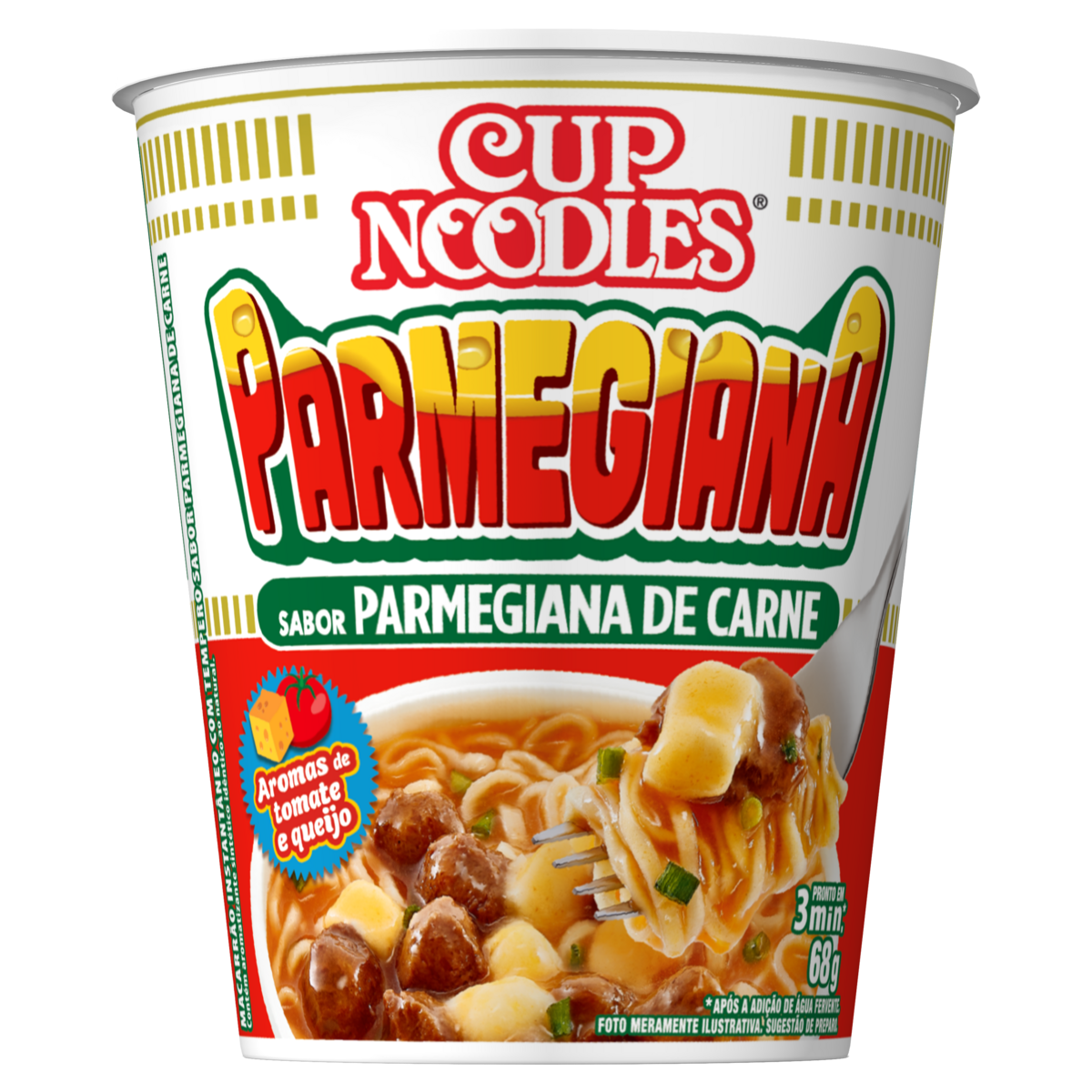 Macarrão Instantâneo Parmegiana de Carne Cup Noodles Copo 68g