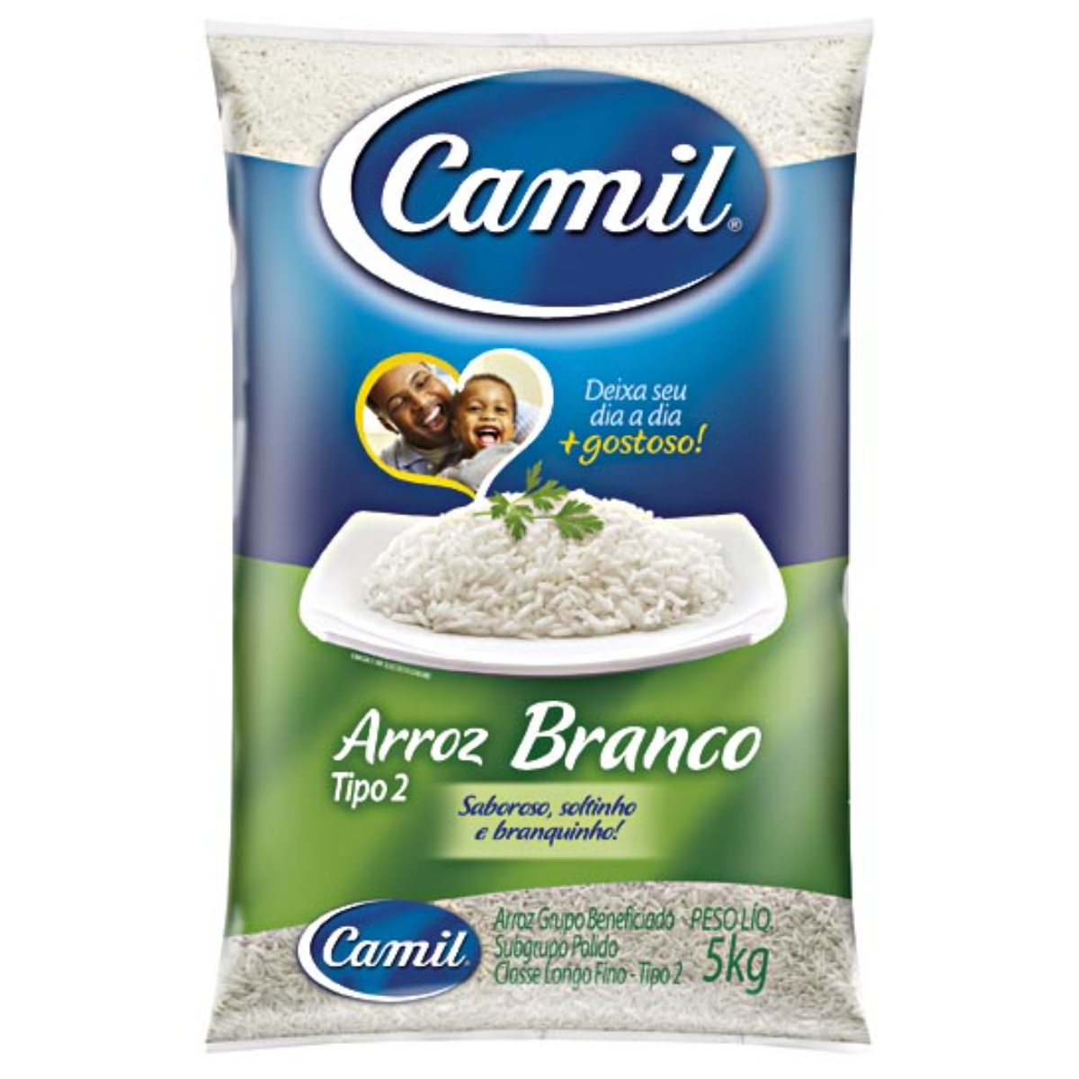 Arroz Agulhinha Tipo 2 CAMIL Pacote 5kg