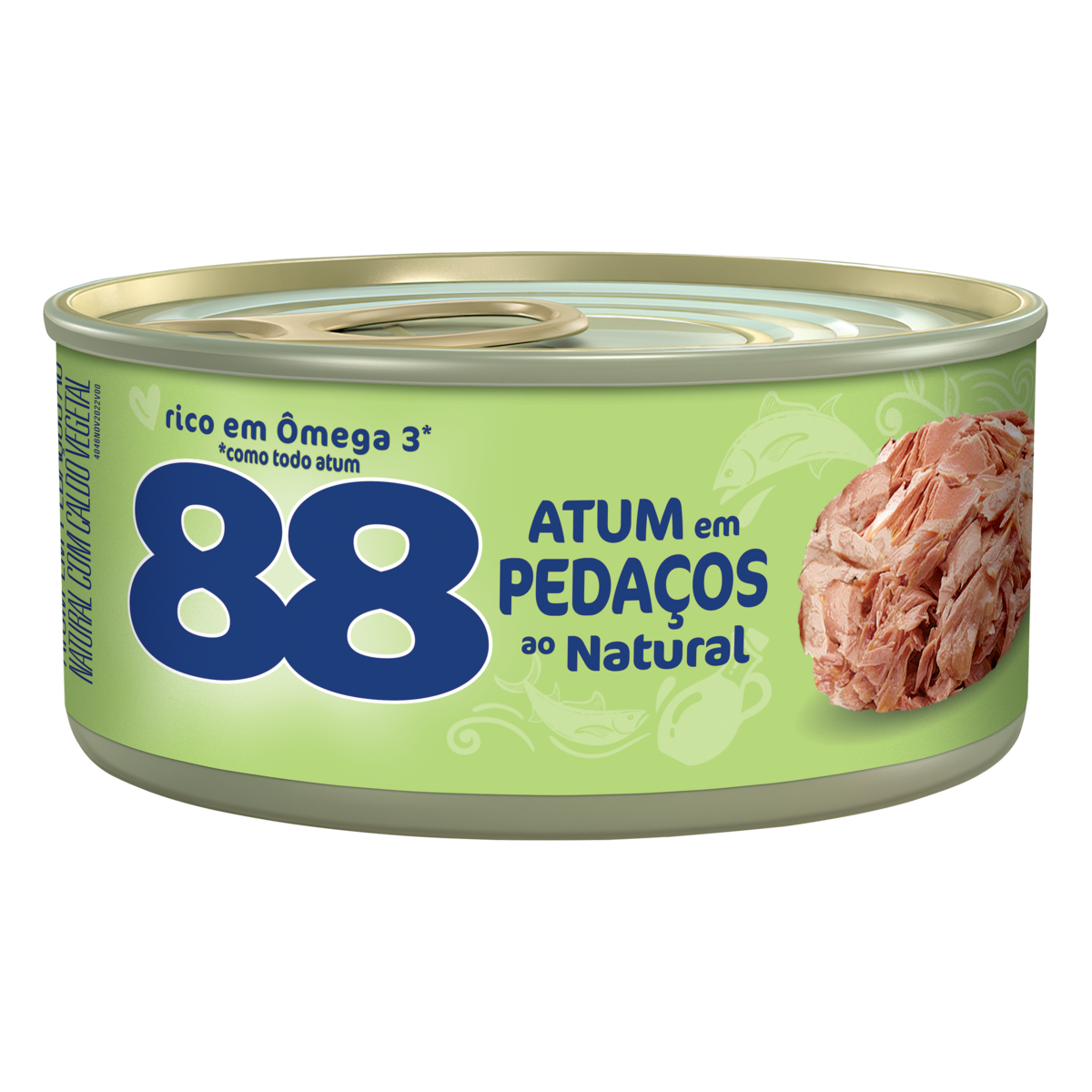 Atum em Pedaços ao Natural com Caldo Vegetal 88 Lata 98g