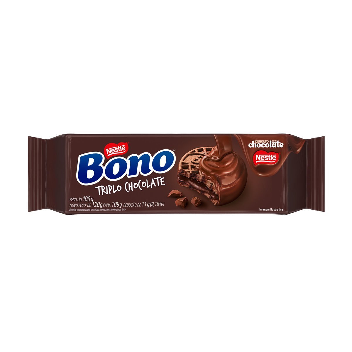 Biscoito BONO Recheado Coberto Chocolate 109g