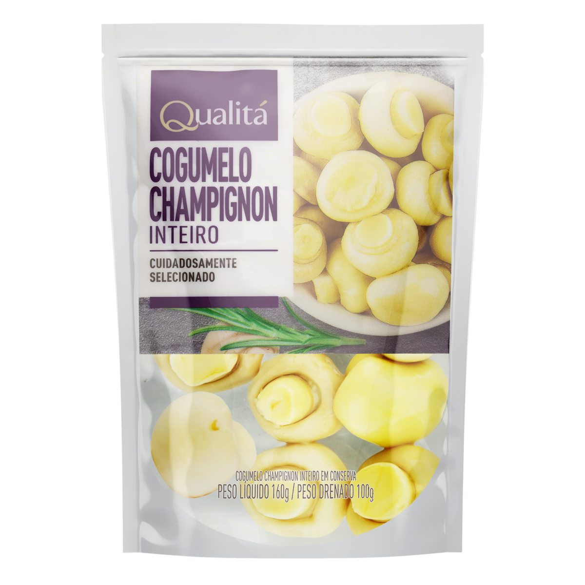 Cogumelo Champignon em Conserva Inteiro Qualitá Sachê 100g
