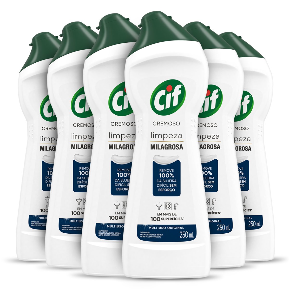 KIT 6 CIF CREMOSO LIMPEZA MILAGROSA ORIGINAL 250 ML 