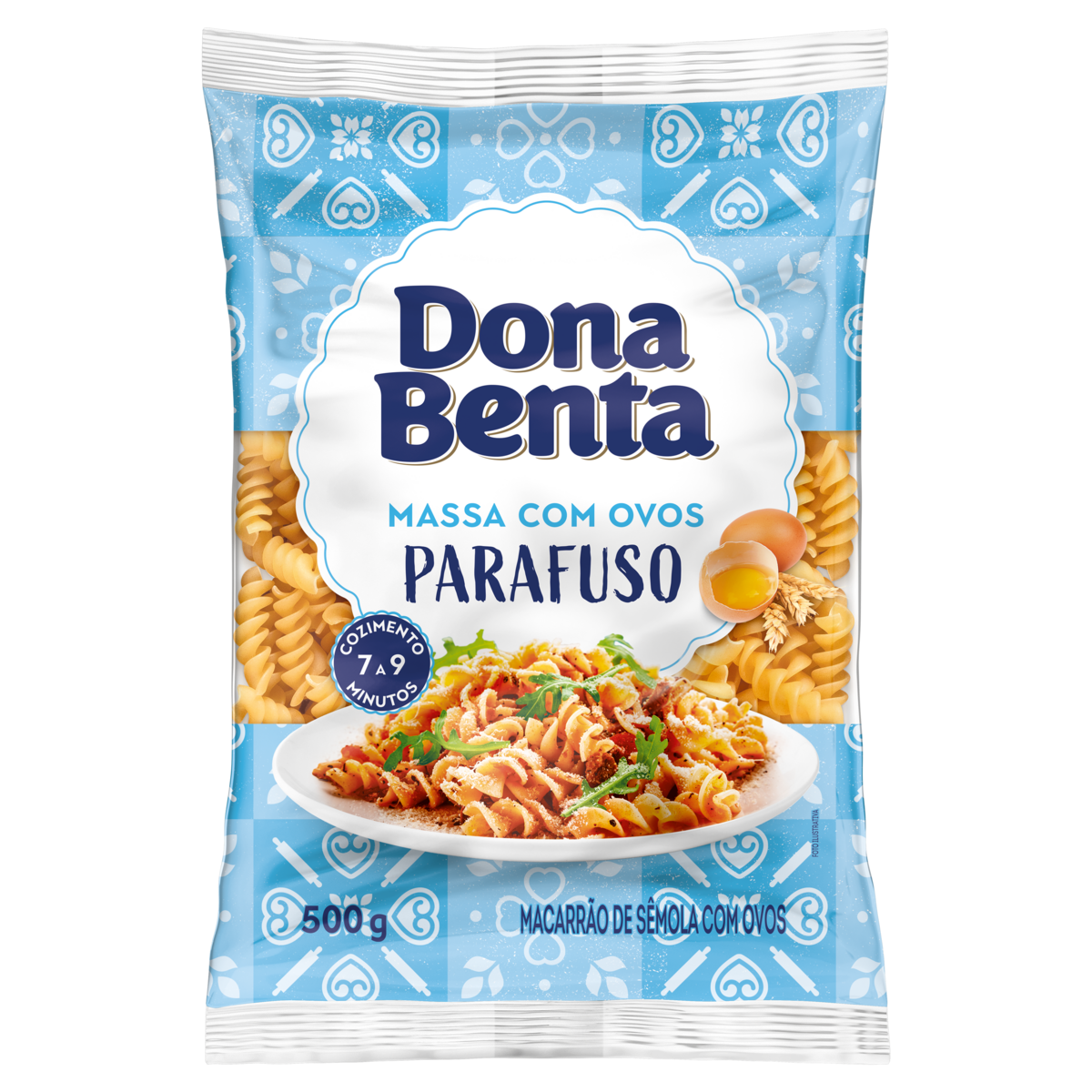 Macarrão com Ovos Parafuso DONA BENTA Pacote 500g