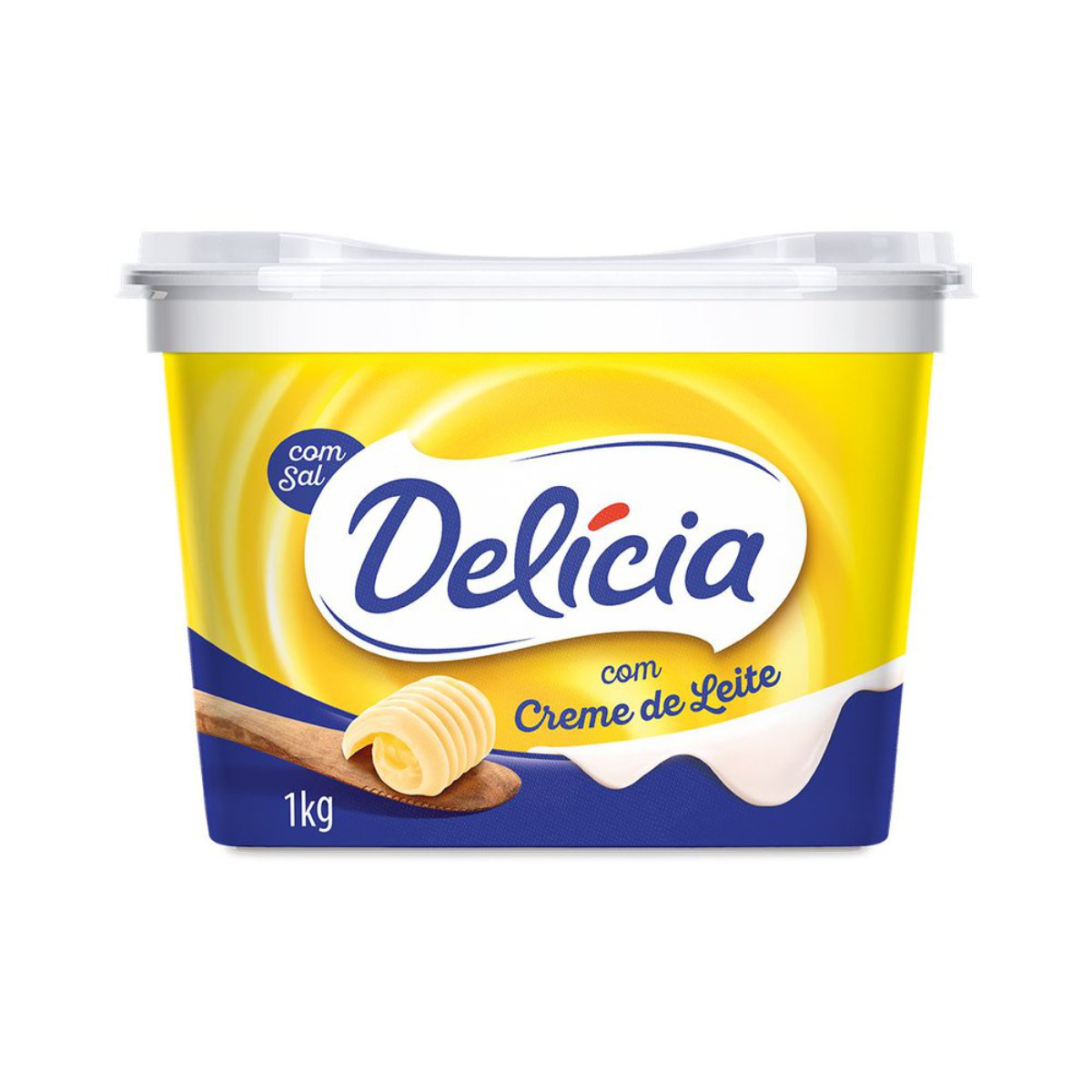 Margarina com Sal e Creme de Leite Delícia Pote 1kg Embalagem Econômica