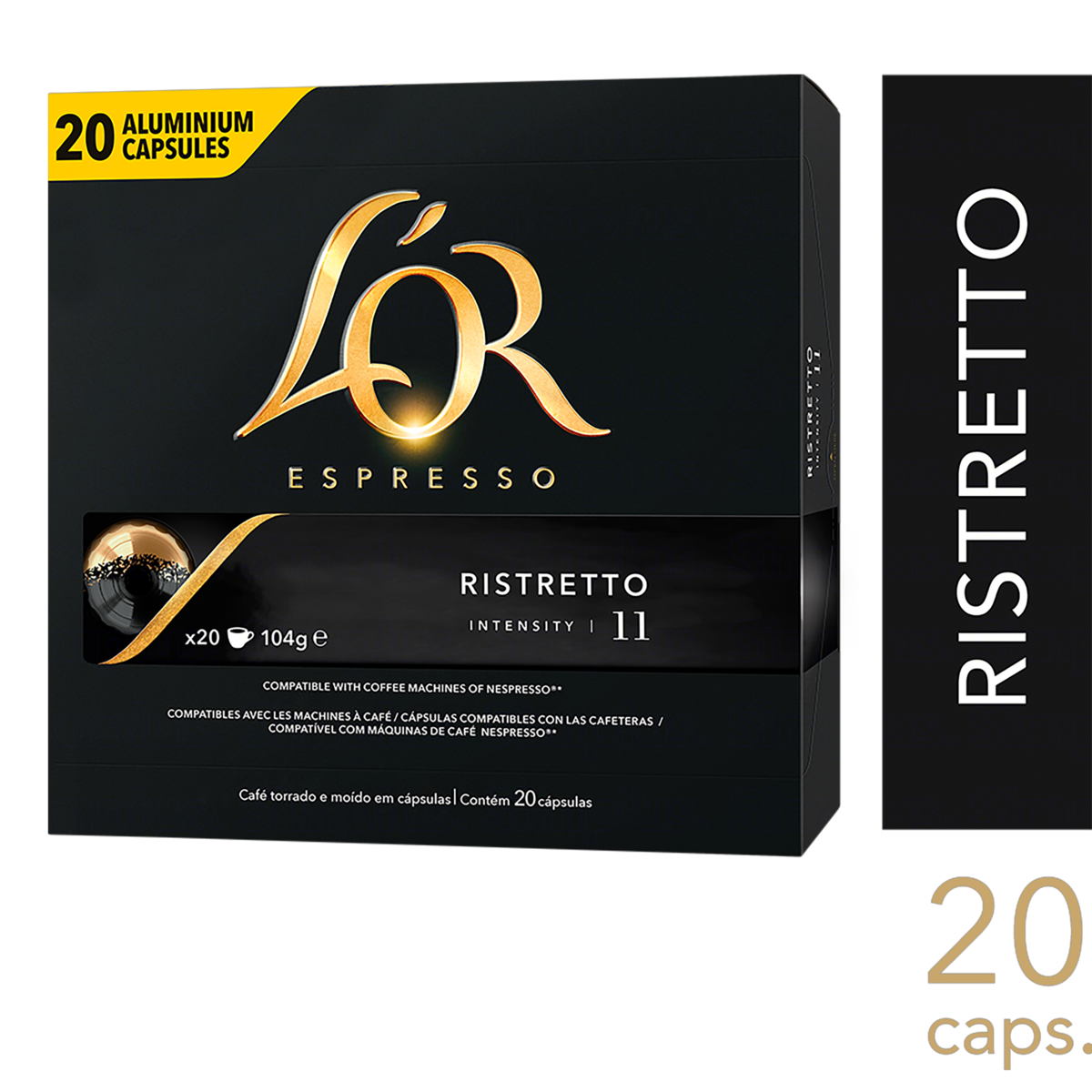 Café em Cápsula Torrado e Moído Ristretto Espresso Lor Caixa 104g 20 Unidades