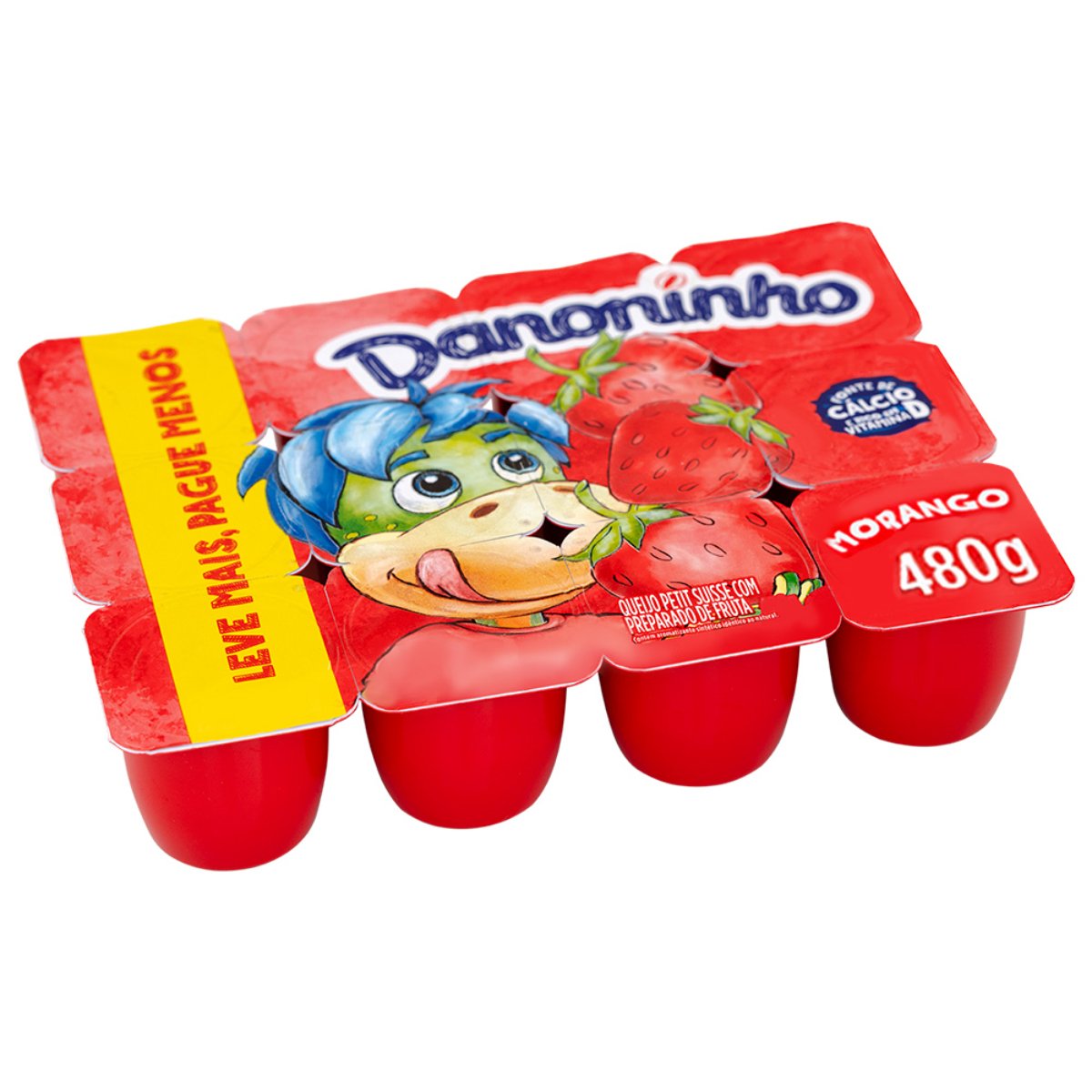 Queijo Petit Suisse Morango Danoninho Bandeja 480g Leve 12 Pague 10 Unidades