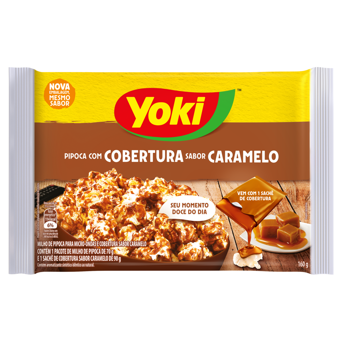 Pipoca para Microondas Coberta com Caramelo YOKI 160g