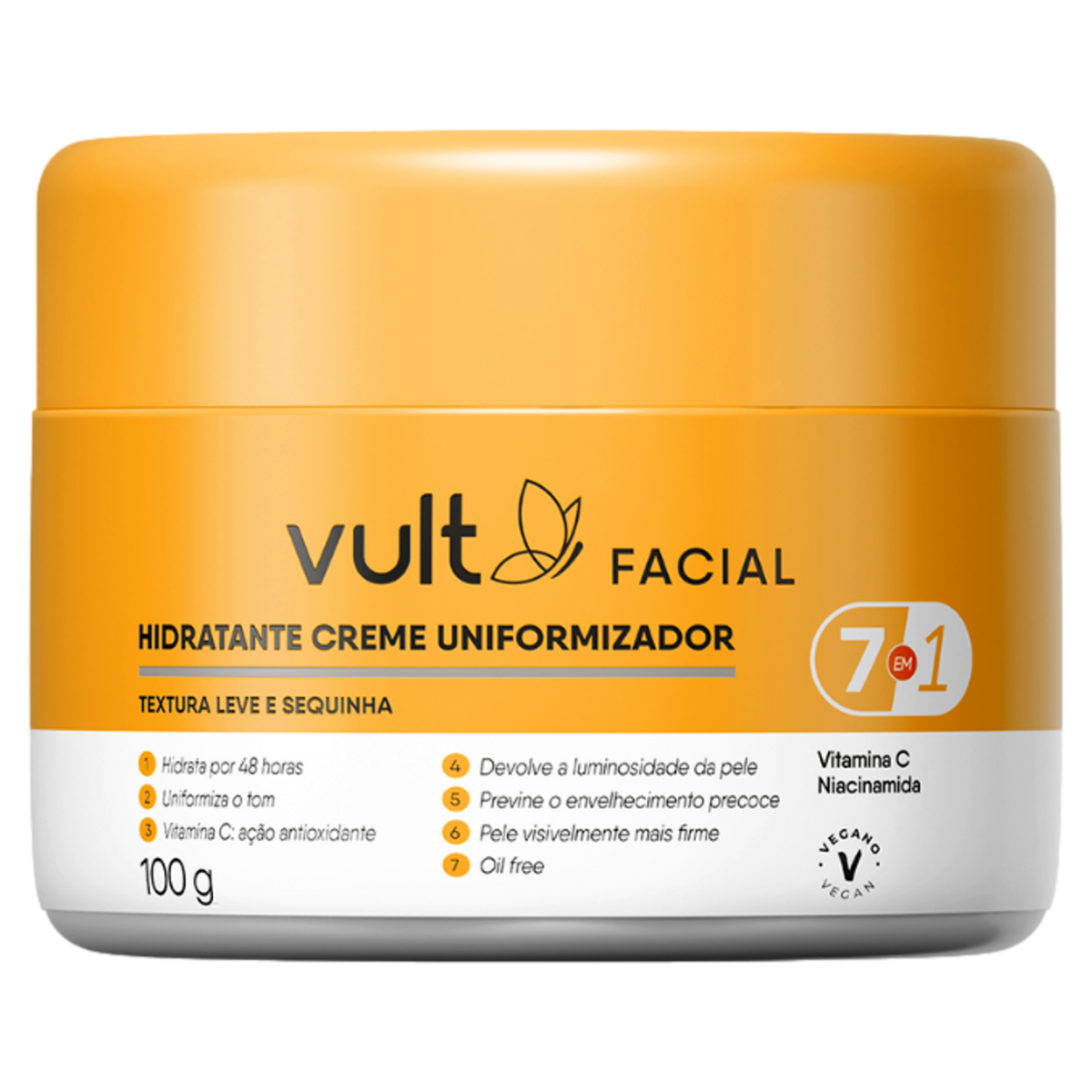 Hidratante Uniformizador Vult Facial Pote 100g