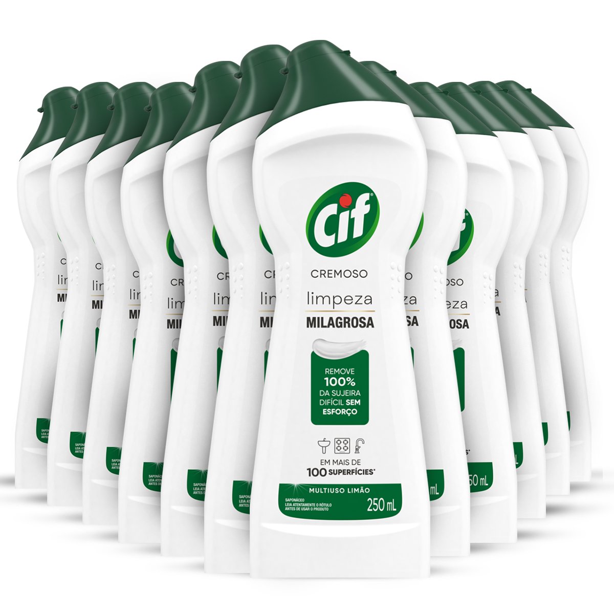 KIT 12 CIF CREMOSO LIMPEZA MILAGROSA LIMÃO 250 ML 