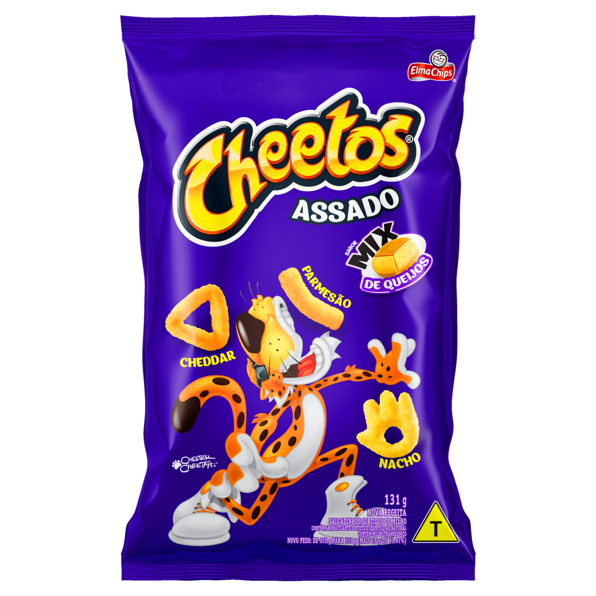 Salgadinhos de Milho Mix de Queijos Elma Chips Cheetos Pacote 131g
