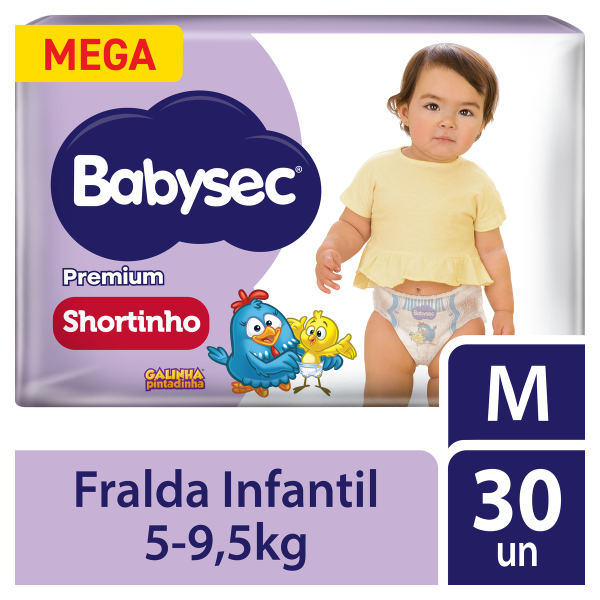 Fralda Descartável Shortinho Babysec Premium M Megapacote 34 Unidades