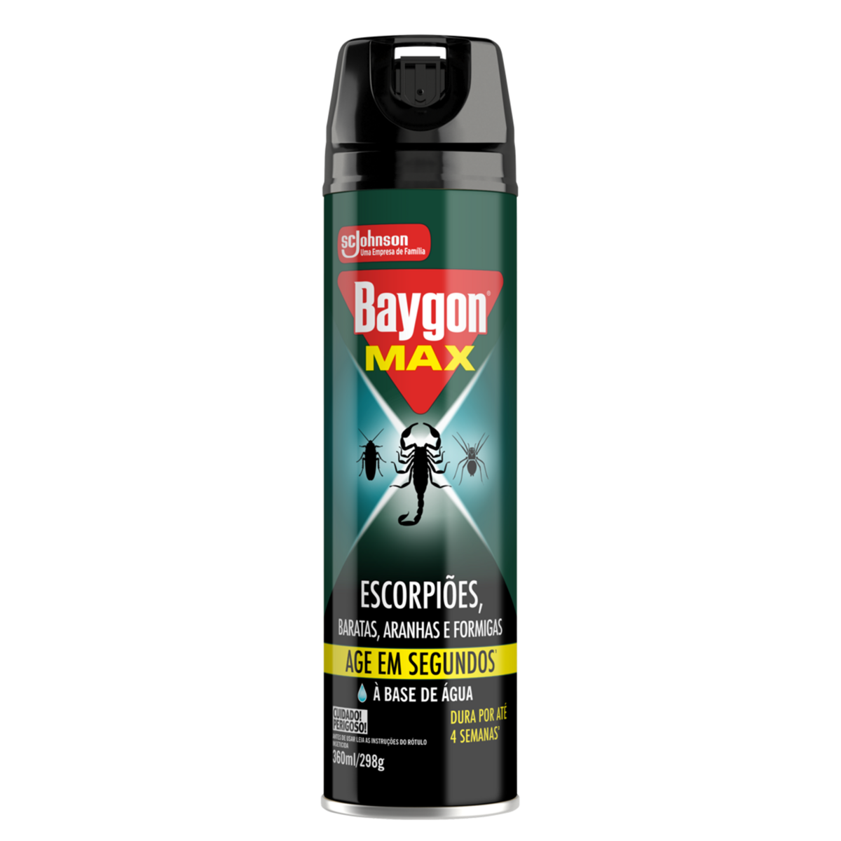 Inseticida Aerossol Mata Baratas e Formigas Base Água Baygon Frasco 360ml Spray Embalagem Econômica