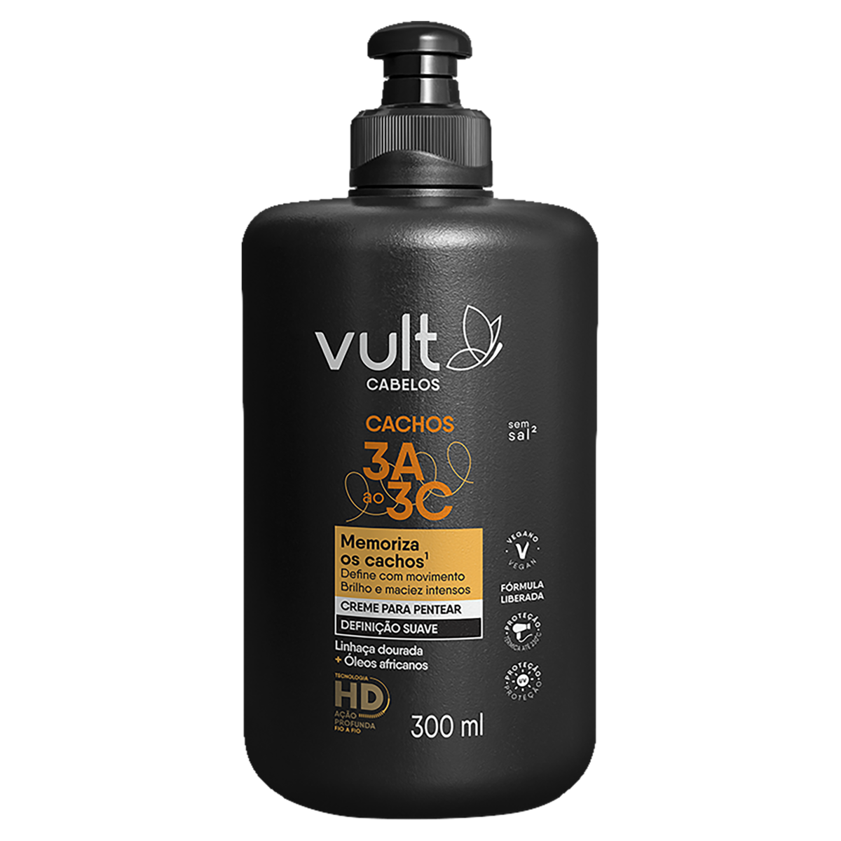 Creme para Pentear Definição Suave Vult Cabelos Cachos Frasco 300ml