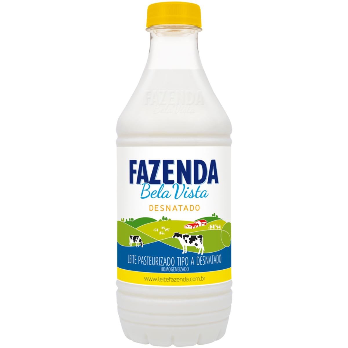 Leite Pasteurizado Homogeneizado Tipo A Desnatado Fazenda Bela Vista Garrafa 1l