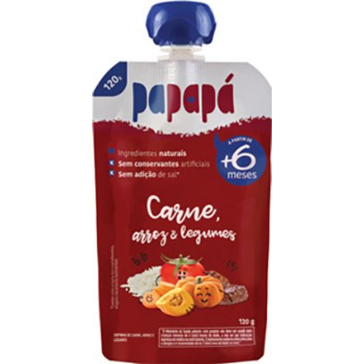 Sopinha Carne, Arroz & Legumes Papapá Squeeze 120g