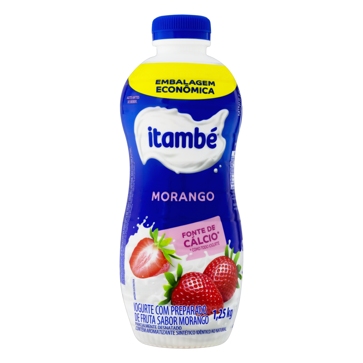 Iogurte Parcialmente Desnatado Morango Itambé Garrafa 1,15kg Embalagem Econômica